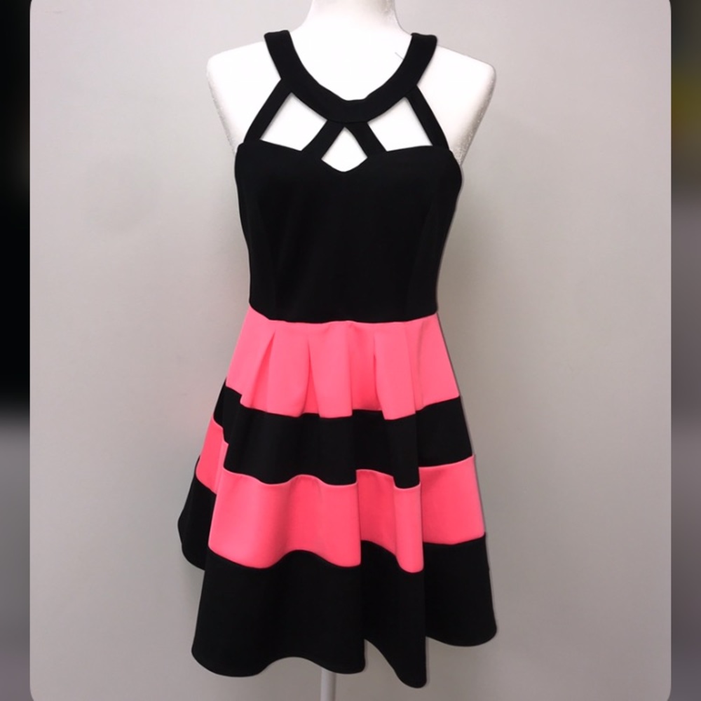 NWOT | Black and Pink Crystal Doll Dress | Size 13